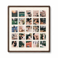 Custom Solid Wood 8-Grid Pet Photo Frame, Walnut Teak, 4 Sizes Wall Dog Cat