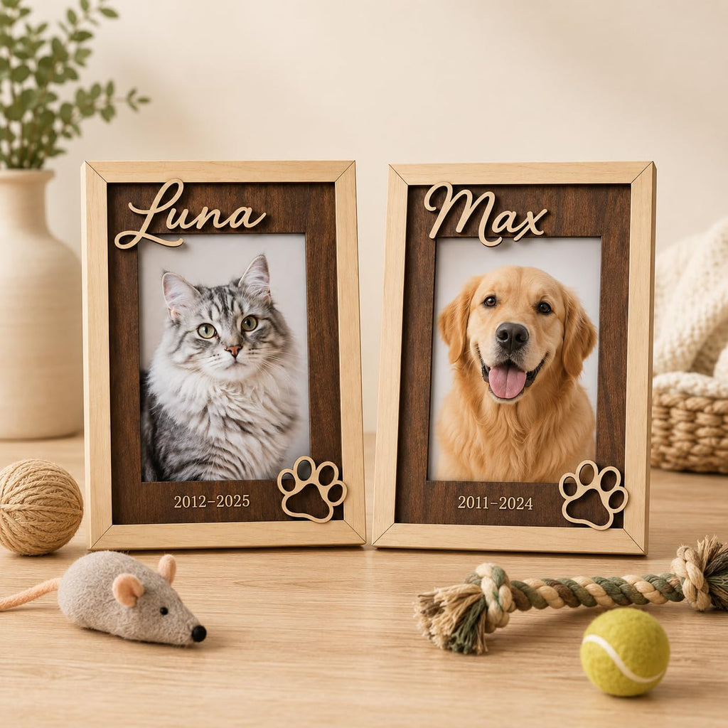Personalized Cat Memorial Picture Frame, Custom Name Date, 4x6 5x7 8x10