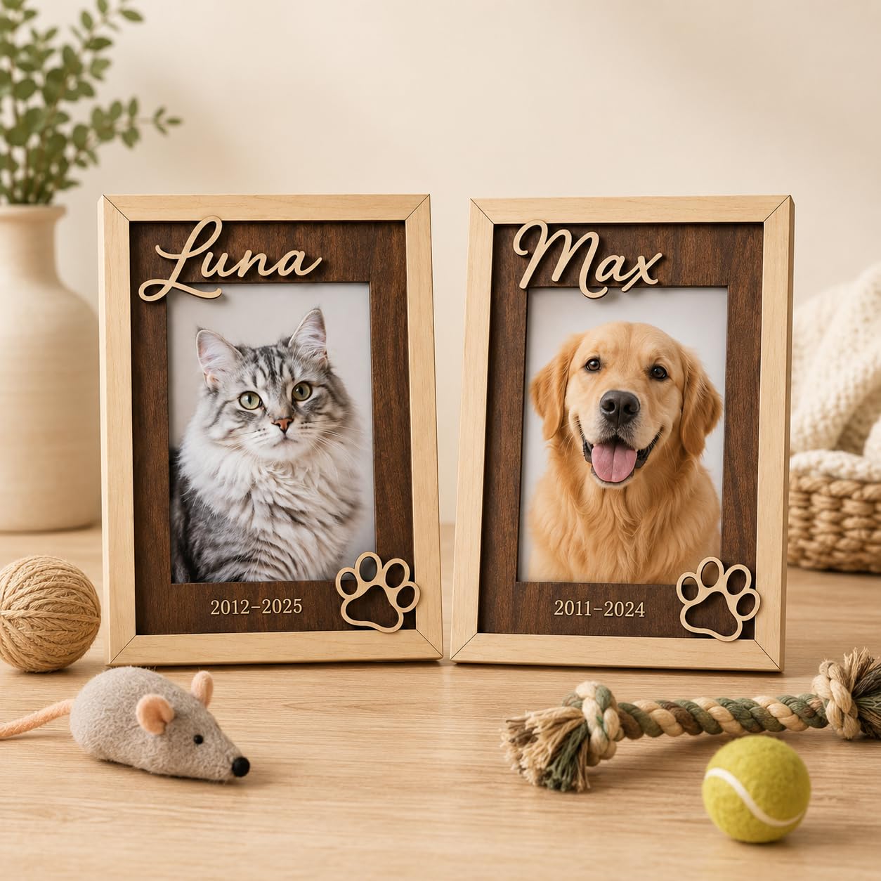 Personalized Cat Memorial Picture Frame, Custom Name Date, 4x6 5x7 8x10