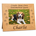 Custom Wood Pet Memorial Frame, Engraved Name Quote 4x6 Dog Cat Loss Gift