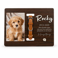Custom Wood Dog Memorial Frame with Collar Slot, Engraved Name Pet Gift