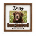 Pet Memorial Frame with Collar Slot, Custom Walnut Teak Wood Dog Cat Gift