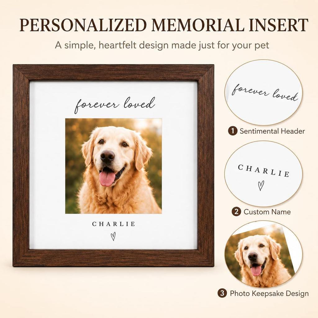 Personalized Pet Memorial Frame, Custom Photo & Name, Solid Wood